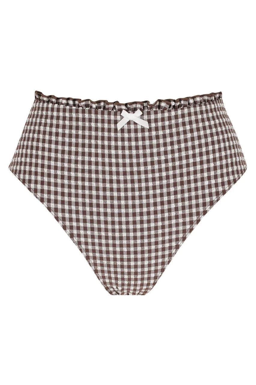 Ari Swim High Waist Espresso Gingham - Image 11
