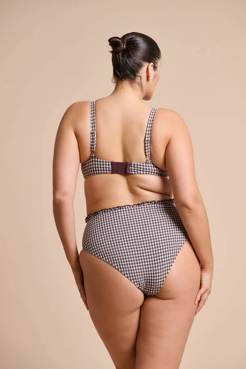 Ari Swim High Waist Espresso Gingham - Image 9